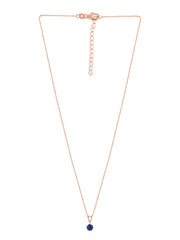 1 Carat Rose Gold Blue Sapphire Pendant With Chain For Women