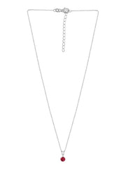 1 Carat Ruby Solitaire Pendant With Chain