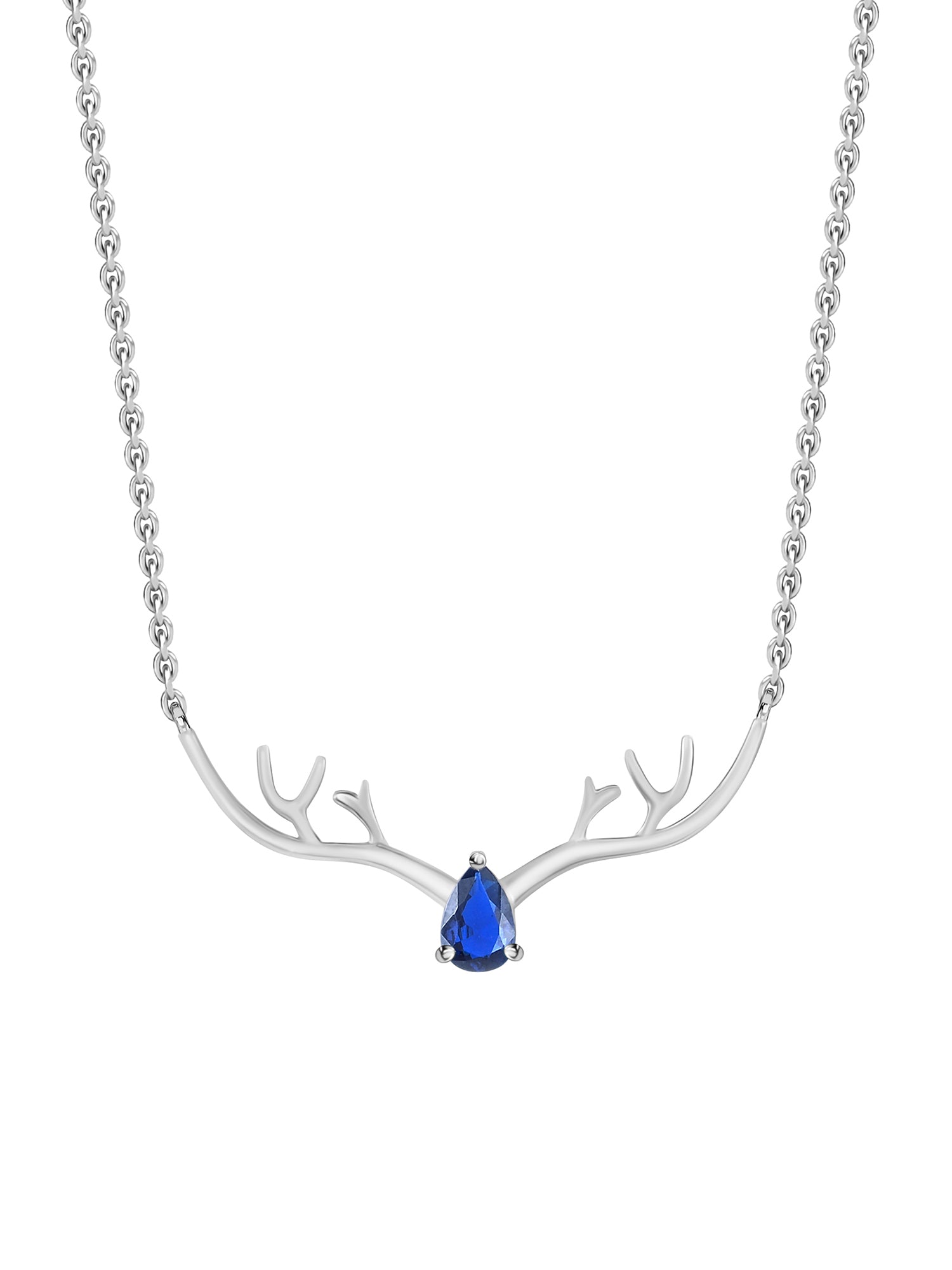 Ornate Jewels Blue Sapphire Deer Necklace For Women-5