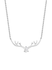 Ornate Jewels American Diamond Deer Silver Necklace For Women-2
