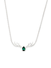 ORNATE JEWELS EMERALD DEER NECKLACE FOR WOMEN