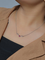 Ornate Jewels Ruby Deer Necklace For Women