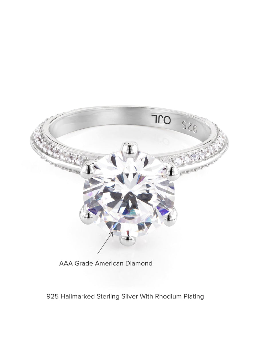 ORNATE JEWELS SIX PRONGS 5 CARAT AMERICAN DIAMOND SOLITAIRE RING-4