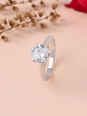 Ornate Jewels 3.5 Carat American Diamond Solitaire Ring