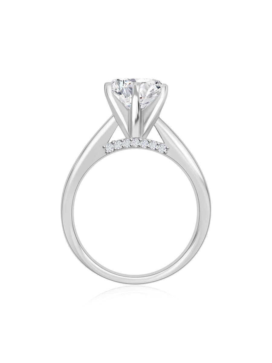 Ornate Jewels 3.5 Carat American Diamond Solitaire Ring