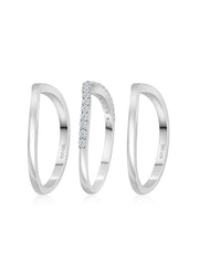 Ornate Jewels Three Band Stackable Ring Set-2