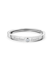 Ornate Solitaire Adjustable Silver Ring