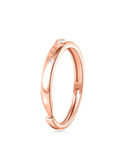 Rose Gold Solitaire Adjustable Silver Ring