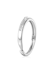 Ornate Solitaire Adjustable Silver Ring