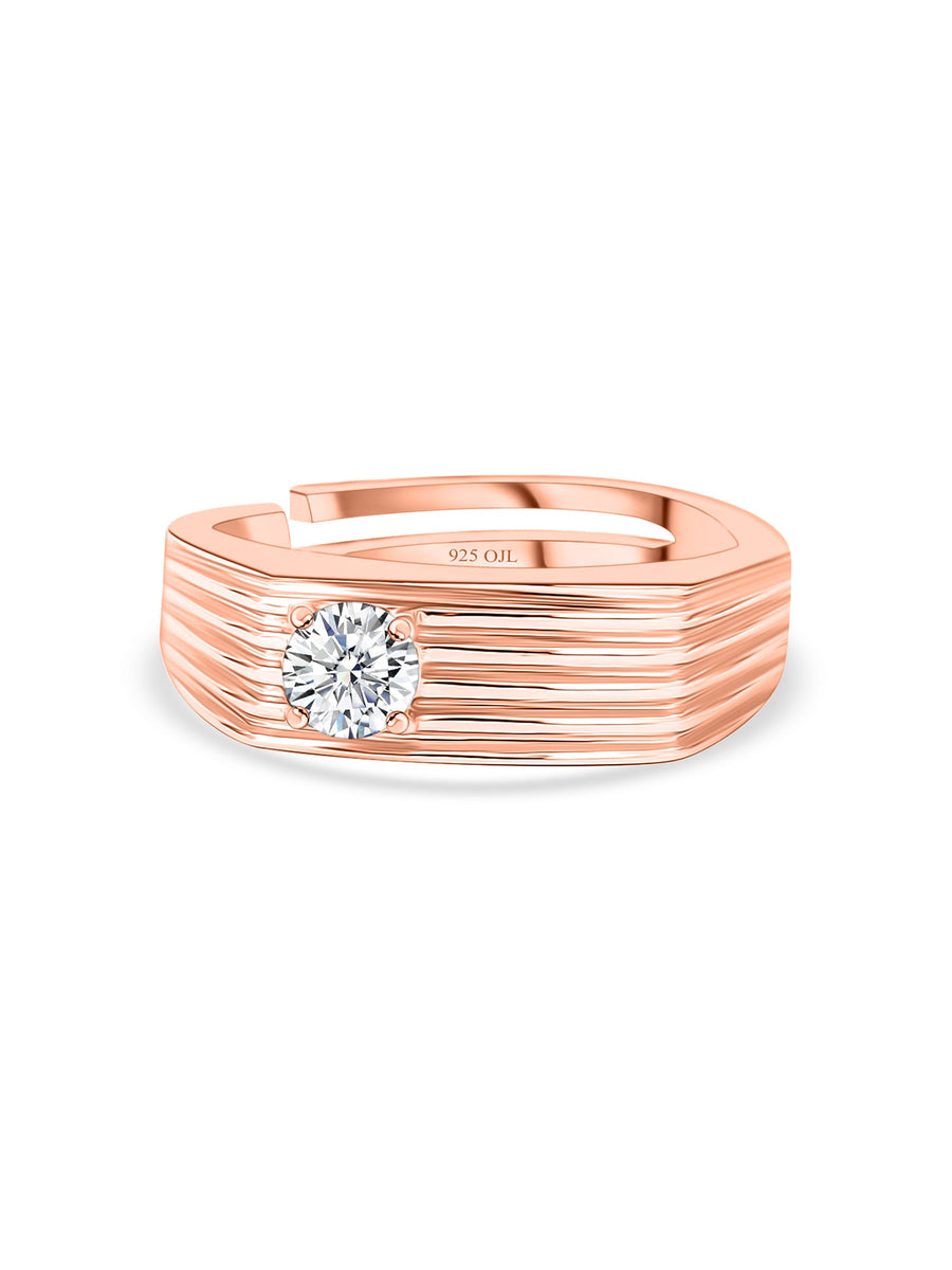 1 Carat Solitaire Rose Gold Ring For Men