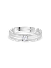 0.2 Carat Single Solitaire Adjustable Band Ring For Women