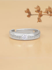 0.5 Carat Single Stone Adjustable Silver Ring For Men