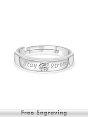 0.5 Carat Single Stone Adjustable Silver Ring For Men