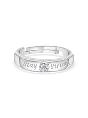 0.5 Carat Single Stone Adjustable Silver Ring For Men