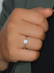 1.5 CARAT ADJUSTABLE SILVER SOLITAIRE RING FOR WOMEN-1