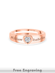 0.2 Carat Rose Gold Heart Solitaire Ring For Women