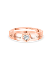 0.2 Carat Rose Gold Heart Solitaire Ring For Women