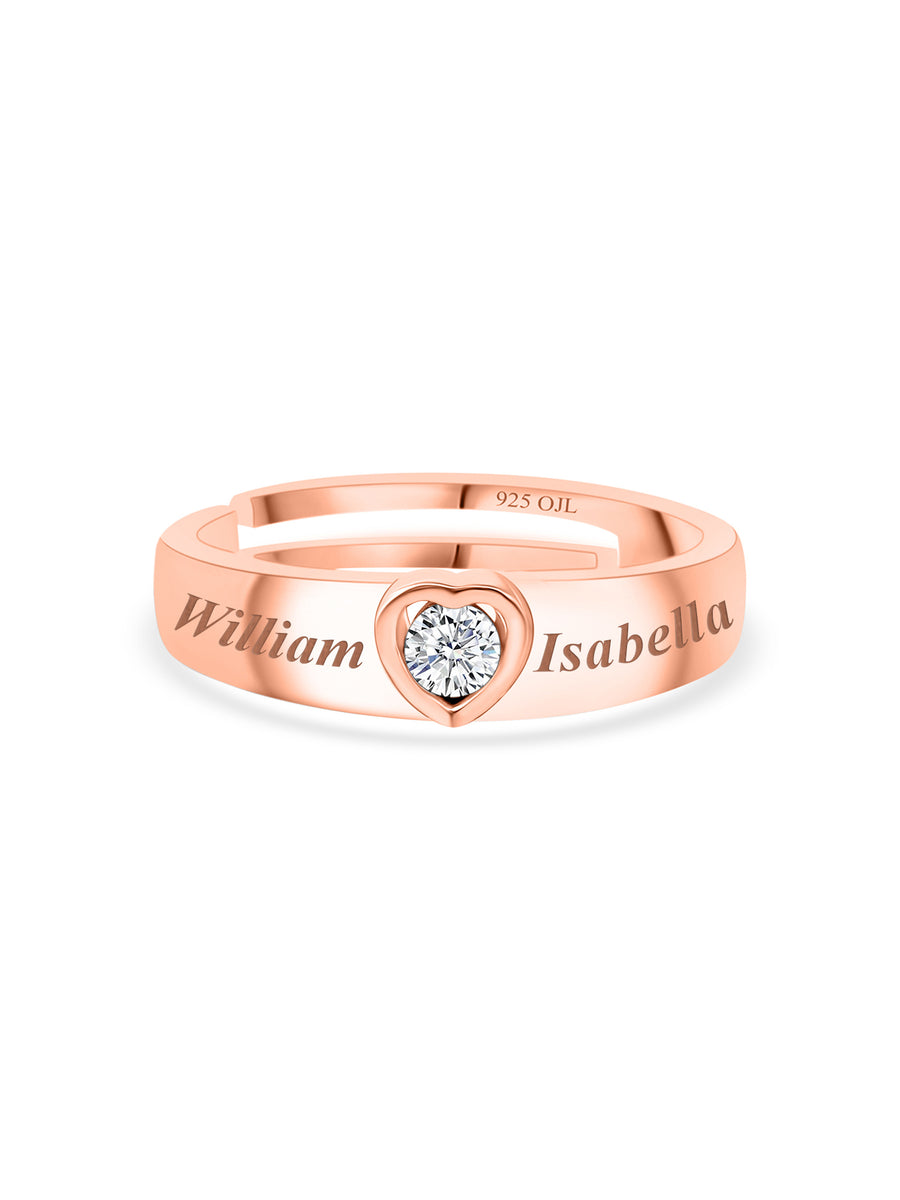 0.2 Carat Rose Gold Heart Solitaire Ring For Women