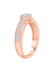 1 Carat Love Engagement Adjustable Rose Gold Solitaire Ring