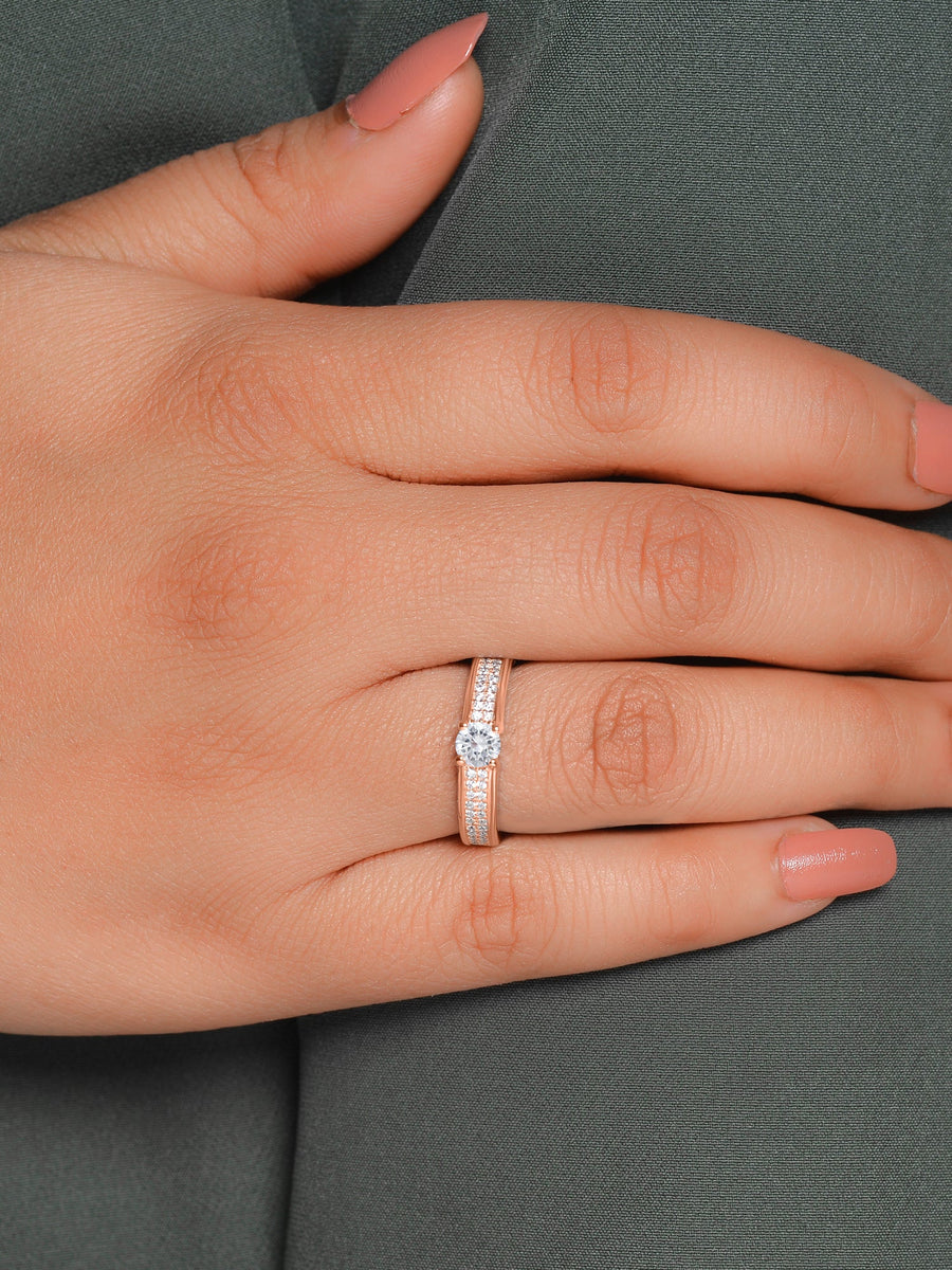 1 Carat Love Engagement Adjustable Rose Gold Solitaire Ring-2