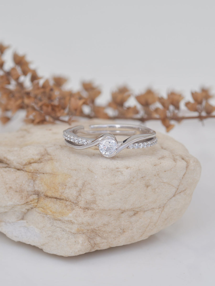 0.69 Carat American Diamond And Pure 925 Sterling Silver Ring For Women-1