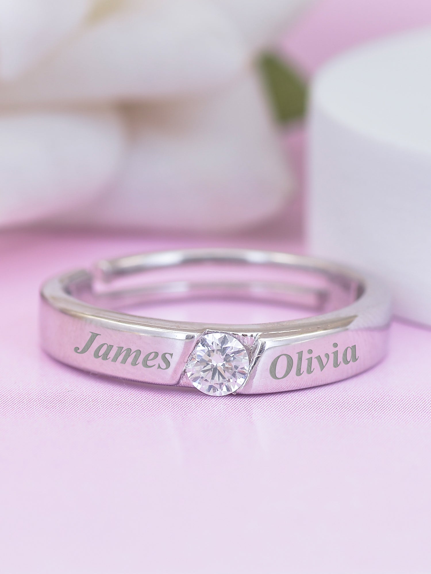 0.5 Carat Ornate Adjustable Engagement Silver Ring For Men