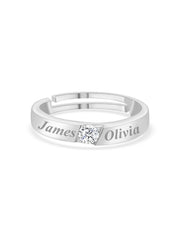 0.5 Carat Ornate Adjustable Engagement Silver Ring For Men