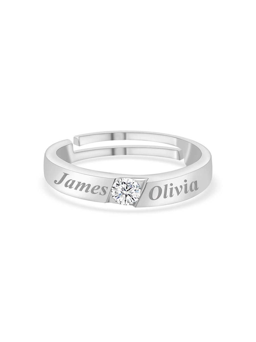 0.5 Carat Ornate Adjustable Engagement Silver Ring For Men