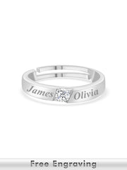 0.5 Carat Ornate Adjustable Engagement Silver Ring For Men