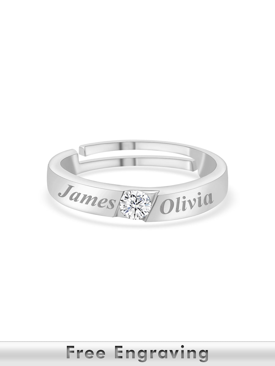 0.5 Carat Ornate Adjustable Engagement Silver Ring For Men