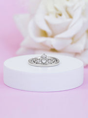Crown Tiara Adjustable Silver Ring For Women