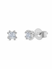 Lab Grown Solitaire Diamond Stud Earrings In Gold