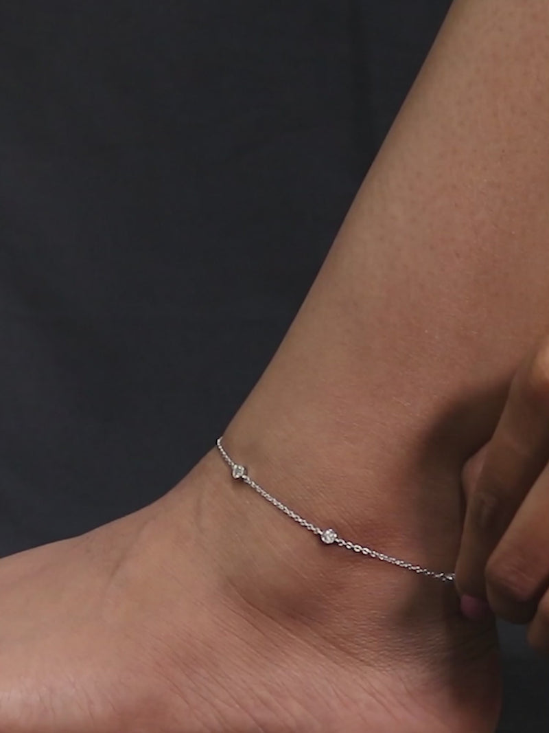 SOLITIARE ANKLET FOR WOMEN IN PURE 925 SILVER-4