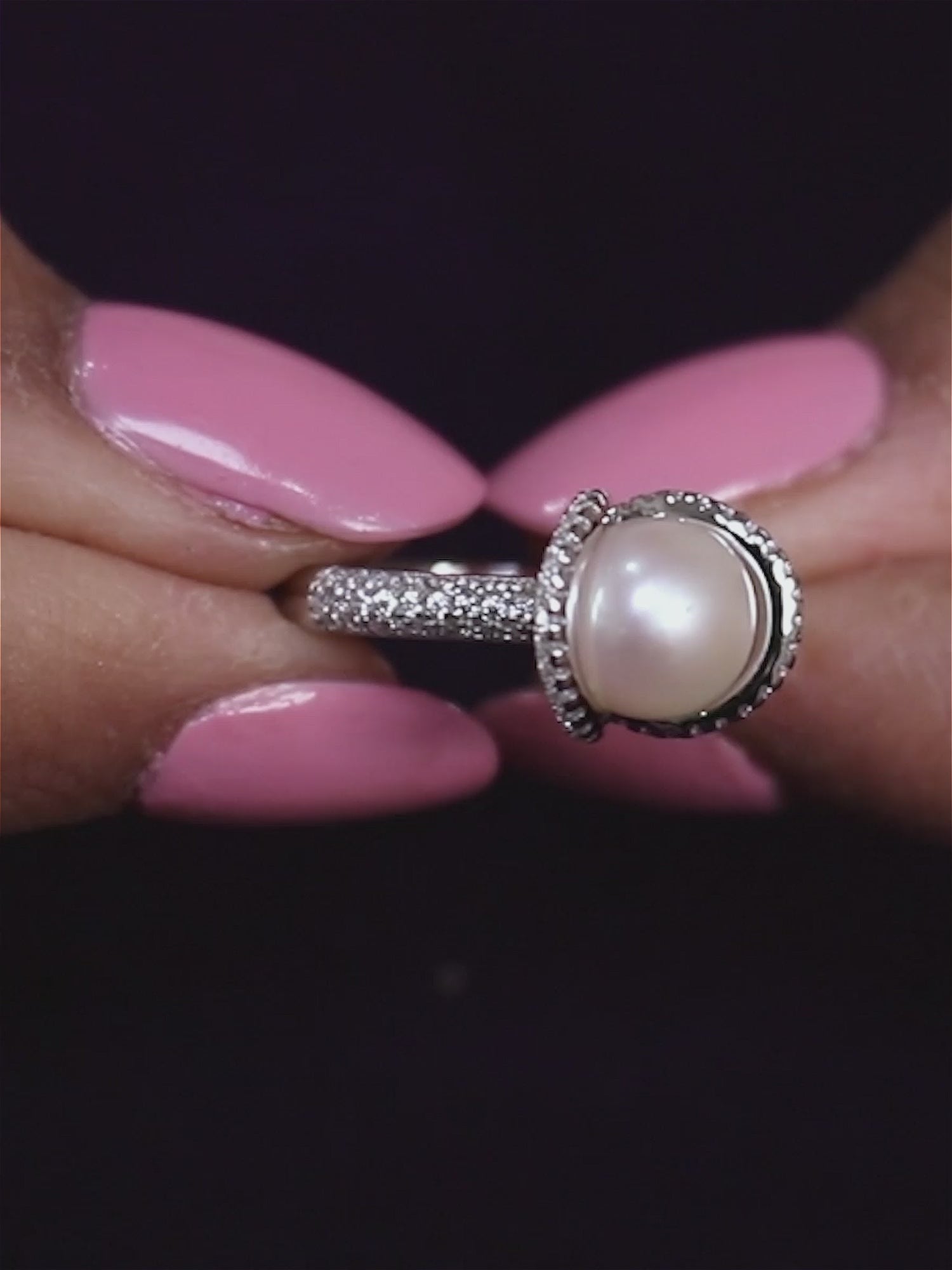 Real Pearl Ornate Statement Ring-5