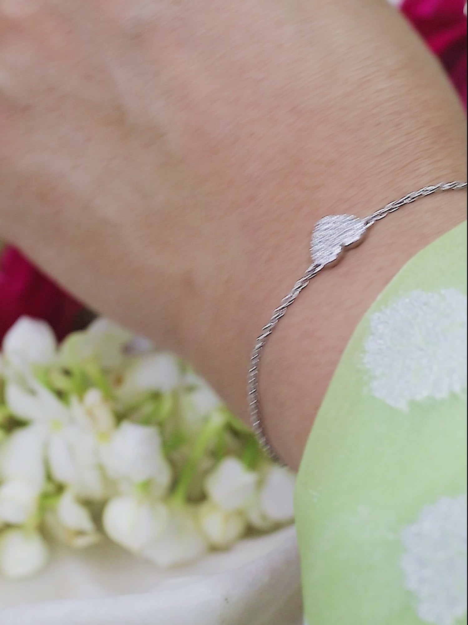 Sparkles Heart Design Silver Bracelet-6