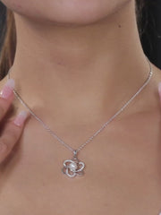 Flower Pearl Necklace In 925 Sterling Silver At Ornate Jewels-3