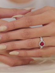 Ruby Red Divine Silver Ring-3