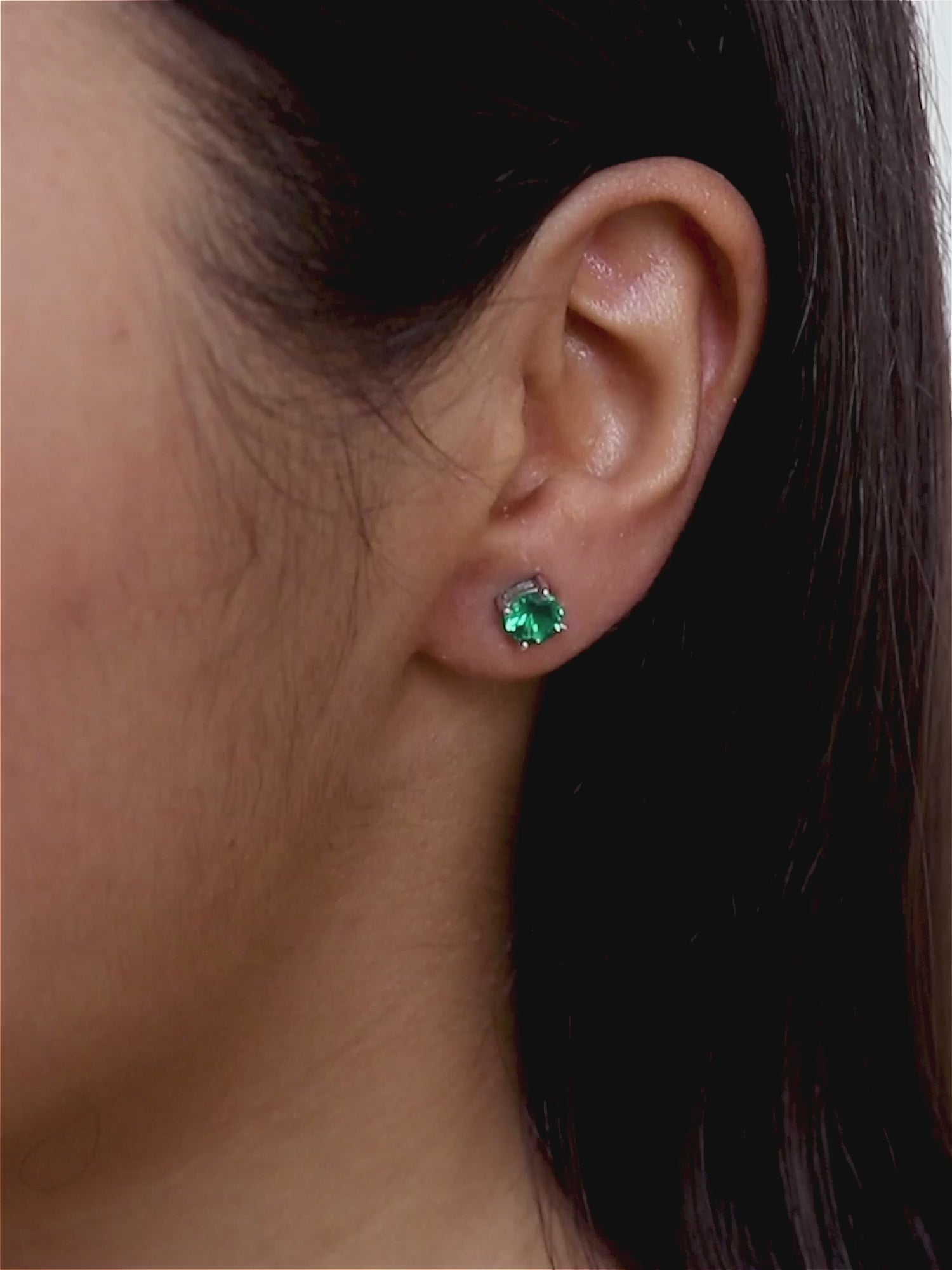 1 Carat Emerald Dailywear Solitaire Studs-3