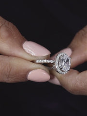 Classic Oval American Diamond 925 Silver Ring